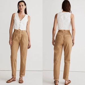 High-Rise Relaxed Chino Pants in Tan
